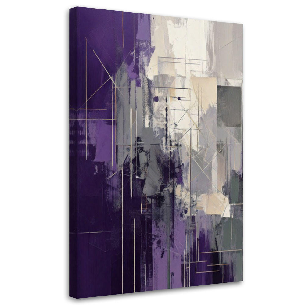 LEINWANDBILD Abstraktion 80x120cm - Lila, Textil (80/120cm) - Feeby