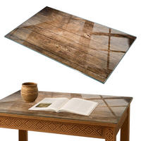 TISCHPLATTE 100x70 cm Der Aufbau von Holzbrettern - Dunkelbraun, Glas (0.4/100/70cm) - TULUP