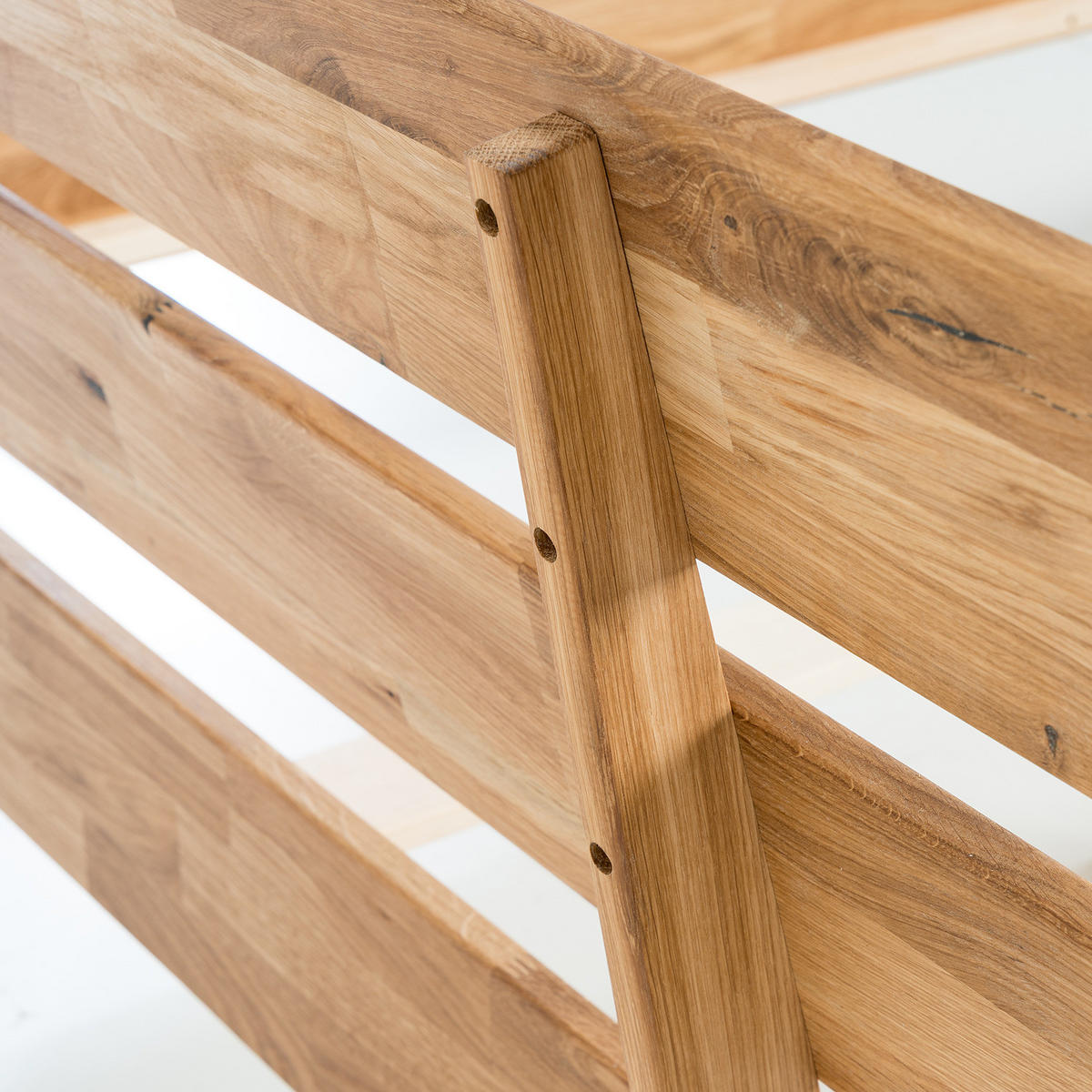 MASSIVHOLZBETT - Wildeiche massiv - geölt - Eichefarben, Holz (140/200cm) - home24