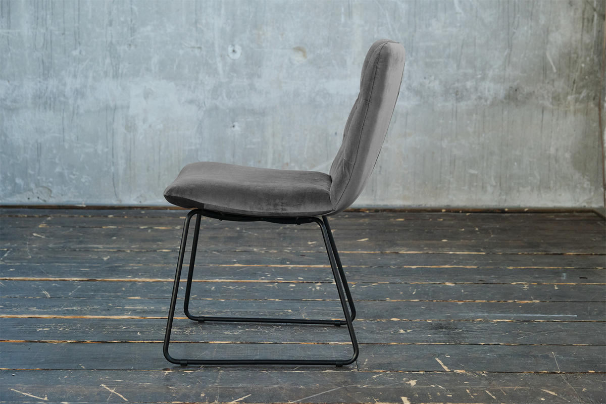 STUHL NEW CHARME Steingrau Velvet (1er-Set) - Grau, Textil (52/87/66cm) - KAWOLA