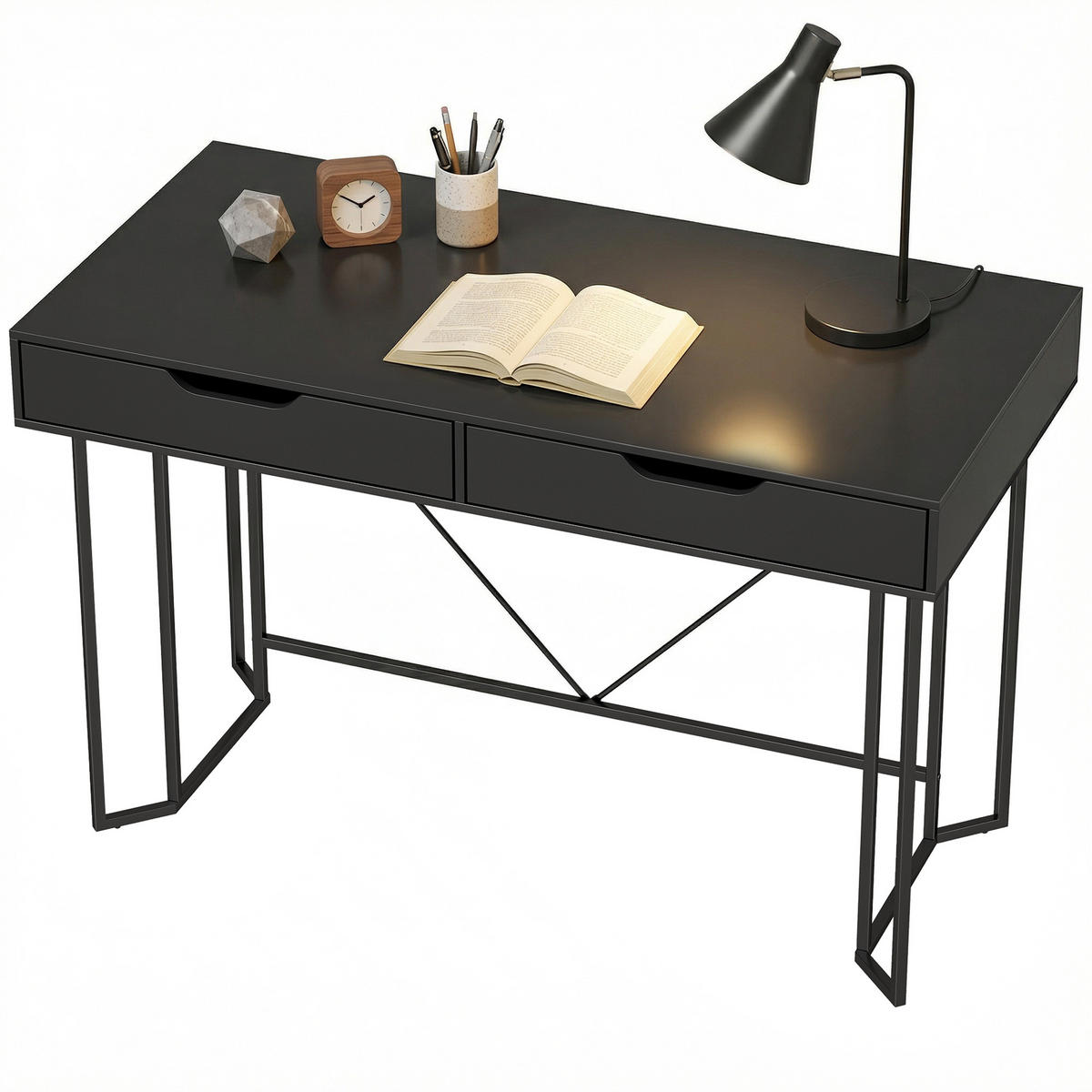 BÜROTISCH Schwarz 1 Stück - Schwarz, Holzwerkstoff (60/120/77cm) - GiPP