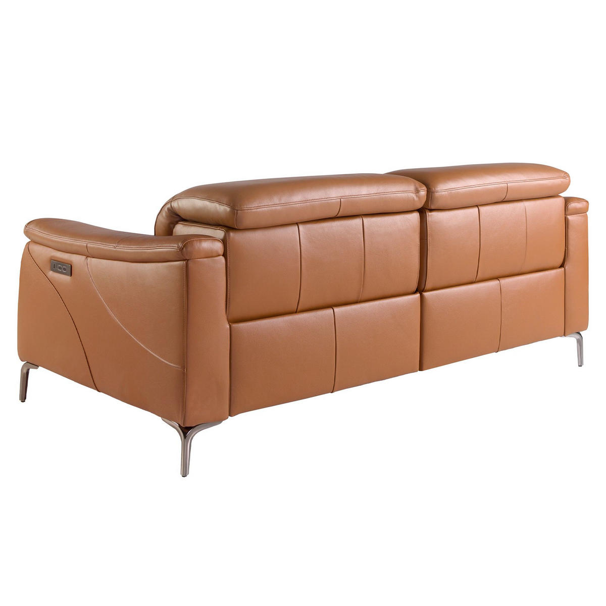 SOFA 3-Sitzer-Relaxsofa aus braunem Leder 188/160/101 cm - Edelstahlfarben/Braun, Leder (188/101/108cm) - ANGEL CERDA