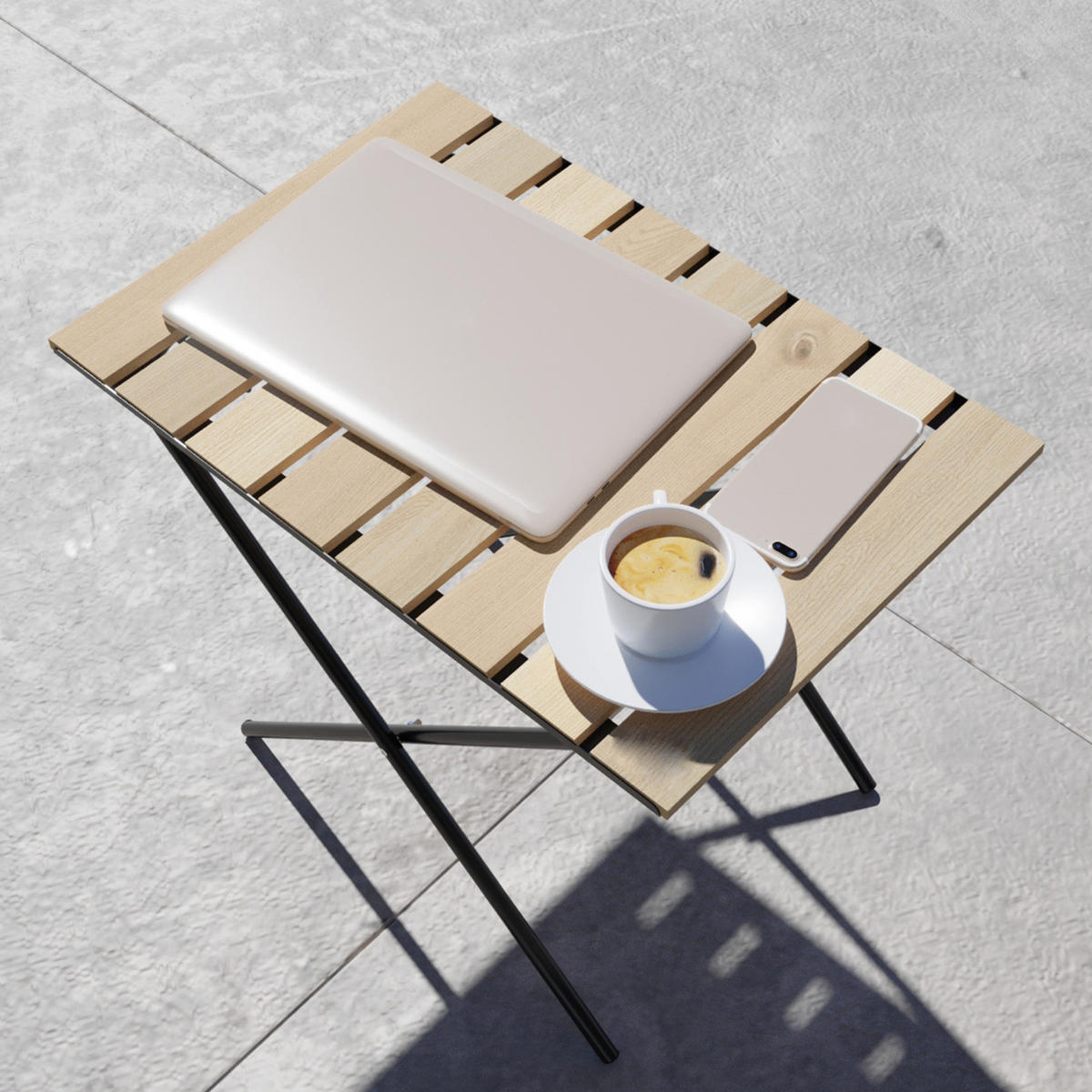 KLAPPTISCH Cavallino - Naturfarben, Holz/Metall (40/60/57cm) - [en.casa]