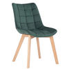 STUHL Samt Grün - Eukalyptusholzfarben/Grün, Holz/Textil (46/82/61cm) - CLP