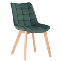 STUHL Samt Grün - Eukalyptusholzfarben/Grün, Holz/Textil (46/82/61cm) - CLP