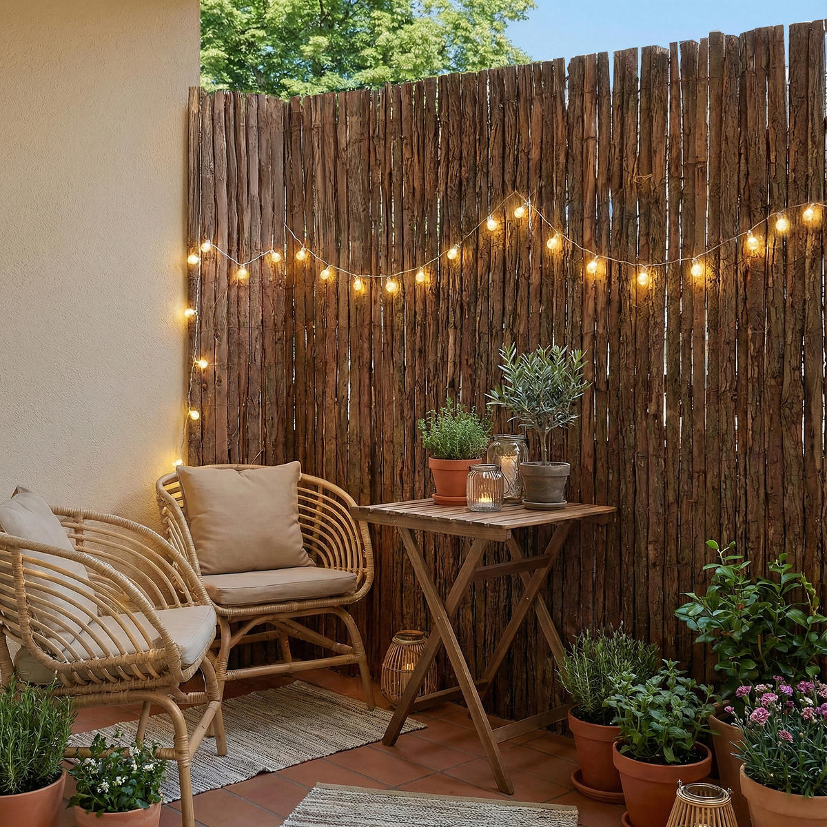 RINDENZAUN Zamora - Dunkelbraun, Naturmaterialien (500/150cm) - casa.pro