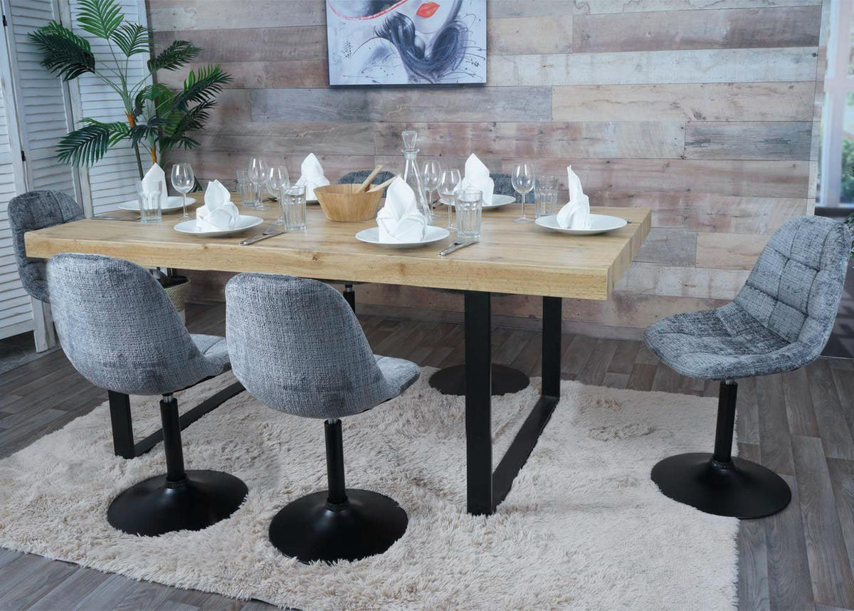 JEDÁLENSKÁ stolička Šedá - sivá/tmavosivá, textil (47/83/43cm) - MCW