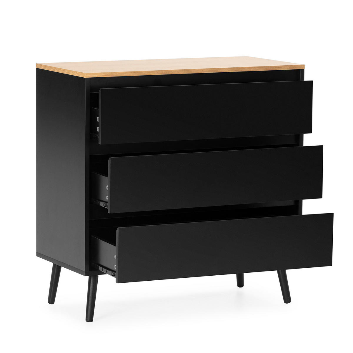 KOMMODE 80/80/40 Desi schwarze Farbe - Schwarz, Holzwerkstoff (80/80/40cm) - VS Venta-stock