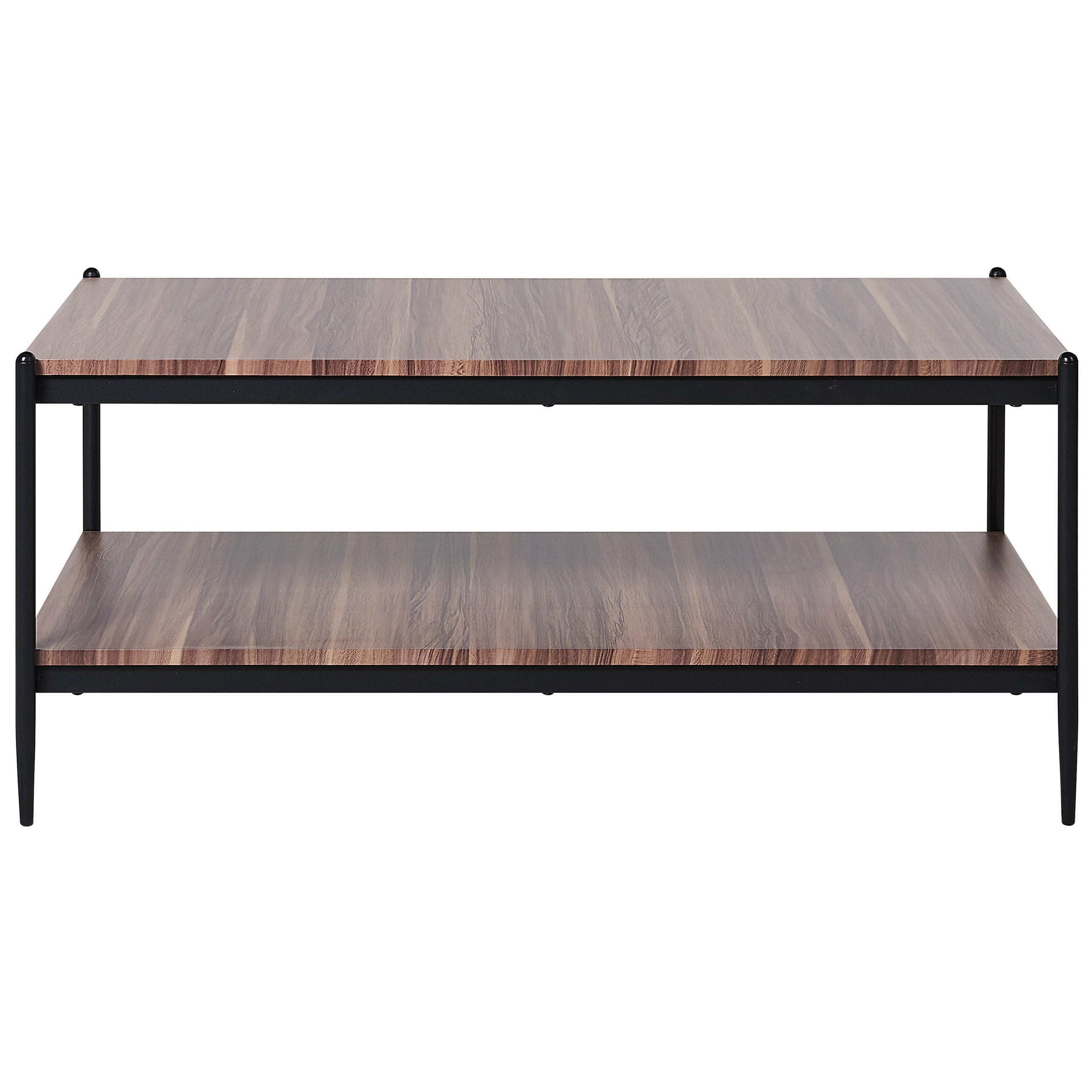 COUCHTISCH dunkler Holzfarbton/schwarz rechteckig Avoca - Dunkelbraun/Schwarz, Holzwerkstoff (52/100/45cm) - Beliani