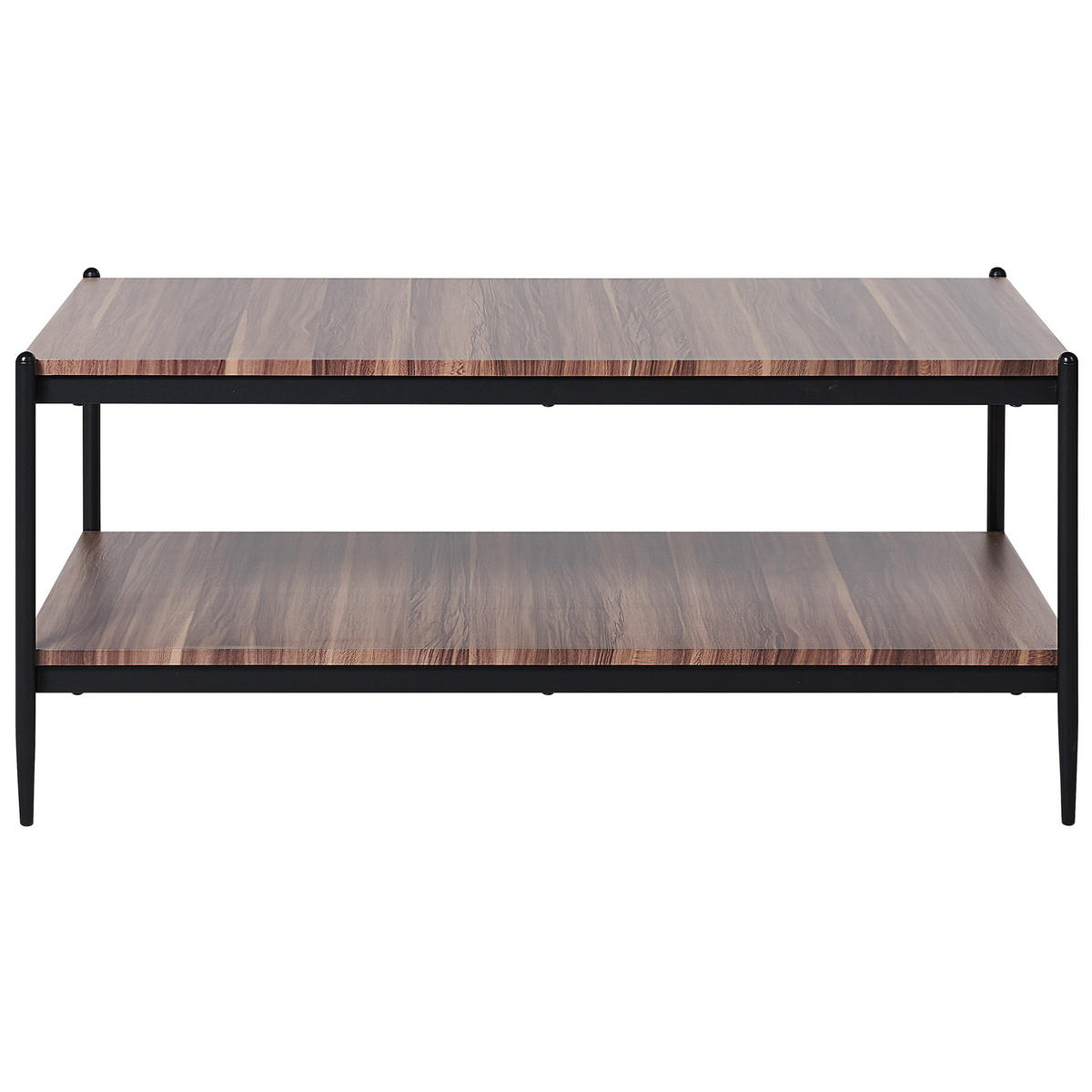 COUCHTISCH dunkler Holzfarbton/schwarz rechteckig Avoca - Dunkelbraun/Schwarz, Holzwerkstoff (52/100/45cm) - Beliani