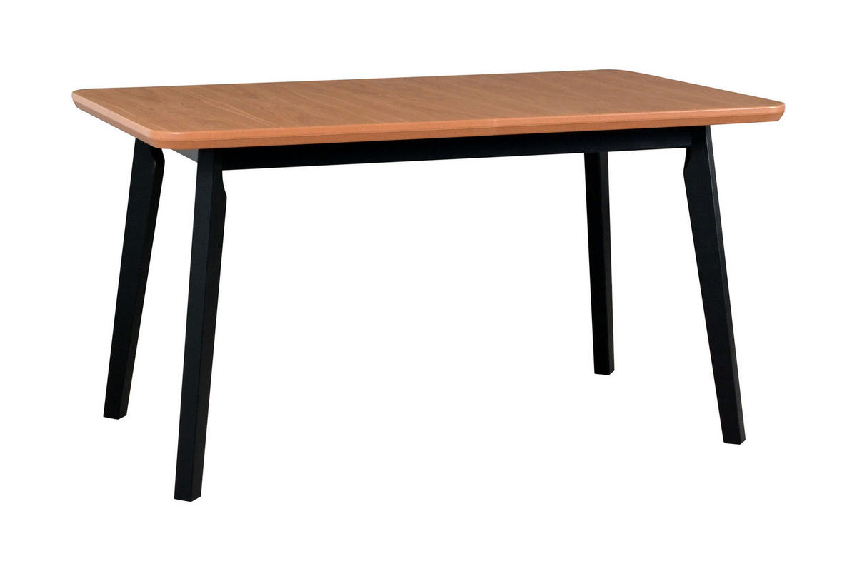 ESSTISCH Oslo 7, 140-180/80 cm, eiche - Wildeiche/Schwarz, Holz (80/140/75cm) - Leaf Design