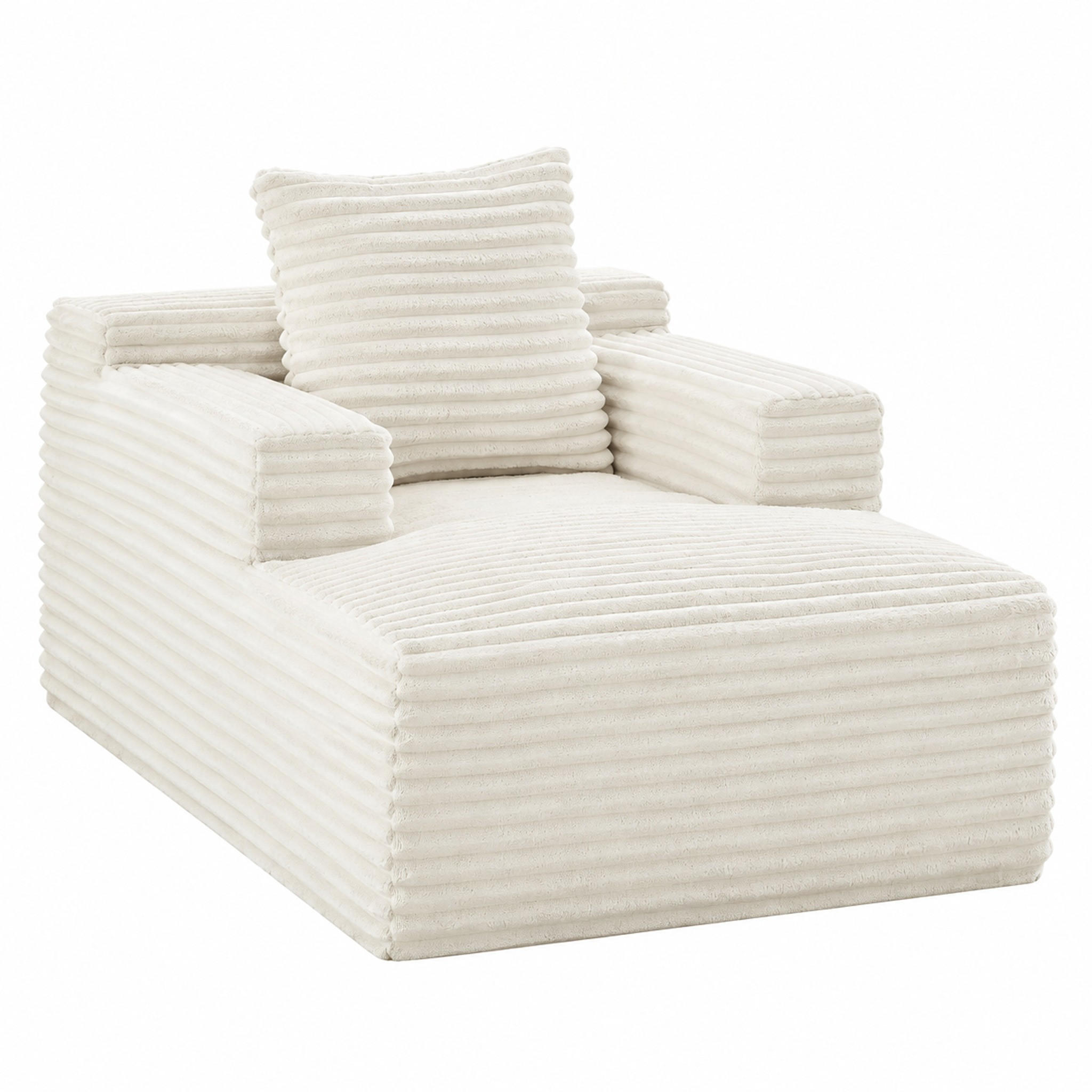 CHAISELONGUE aus Cord Beige - Beige, Kunststoff (81.03/49.78/116.84cm) - Meubliv