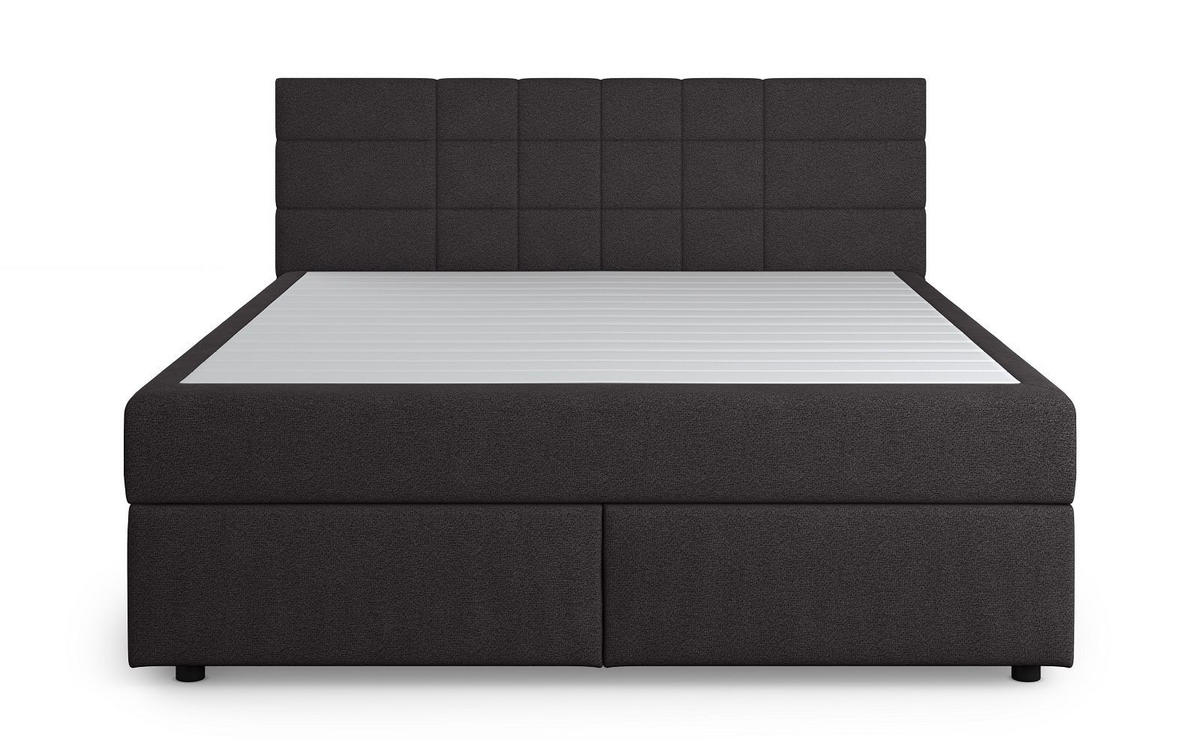 BOXBETT 140/160/180x200 – inkl. Topper, 7‑Zonen Taschenfederkern-Matratze, New York-Stoff - Anthrazit/Schwarz, Holz/Kunststoff (140/200cm) - Cotta