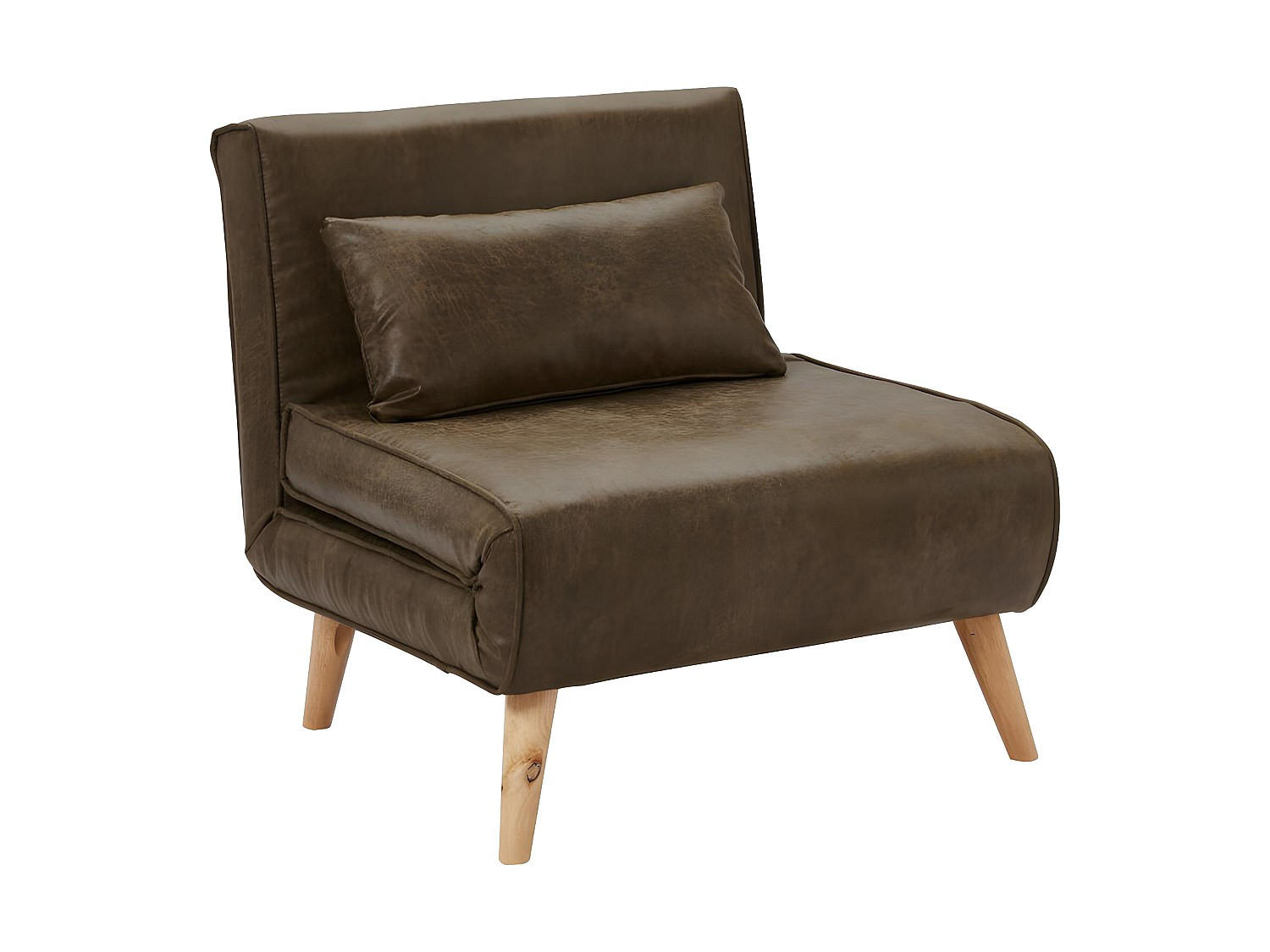 FUTONSESSEL - Microfaser - Vintage Look - Braun - POSIO - Braun, Textil (74/75/78cm) - Vente-Unique