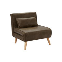 FUTONSESSEL - Microfaser - Vintage Look - Braun - POSIO - Braun, Textil (74/75/78cm) - Vente-Unique