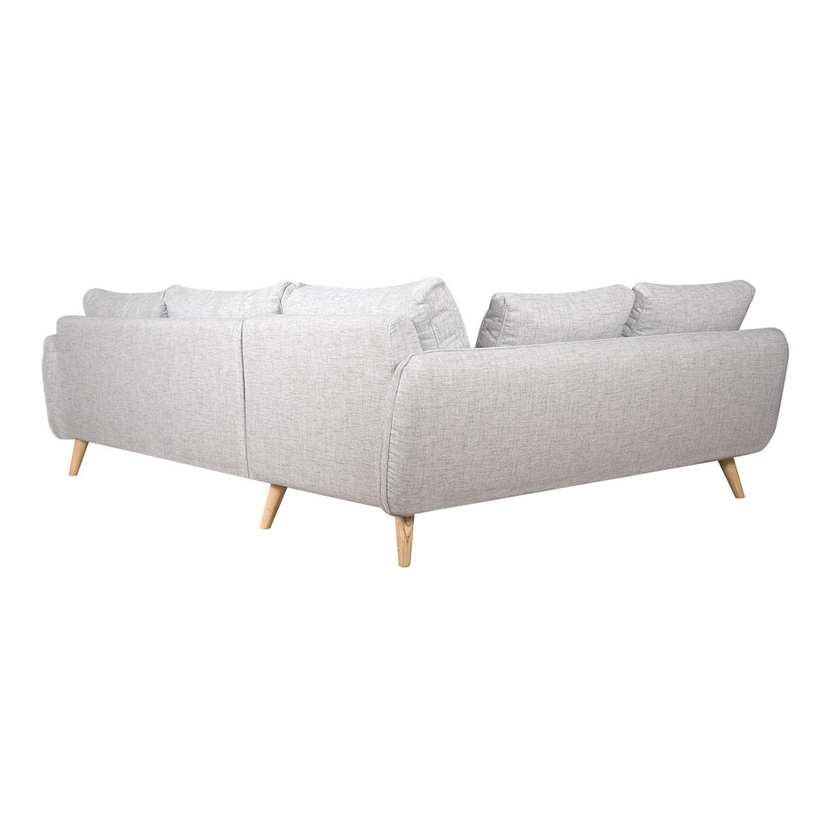 ECKSOFA Skandinavisch 5-Sitzer Hellgrau Marmoriert CREEP - Hellgrau, Textil (172/268cm) - Miliboo