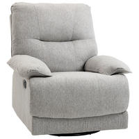 RELAXSESSEL DE-06298 mit Liegefunktion, Fußstütze, bis 150° neigbar Hellgrau - Hellgrau, Holzwerkstoff/Textil (98/101/89cm) - ComfortXL