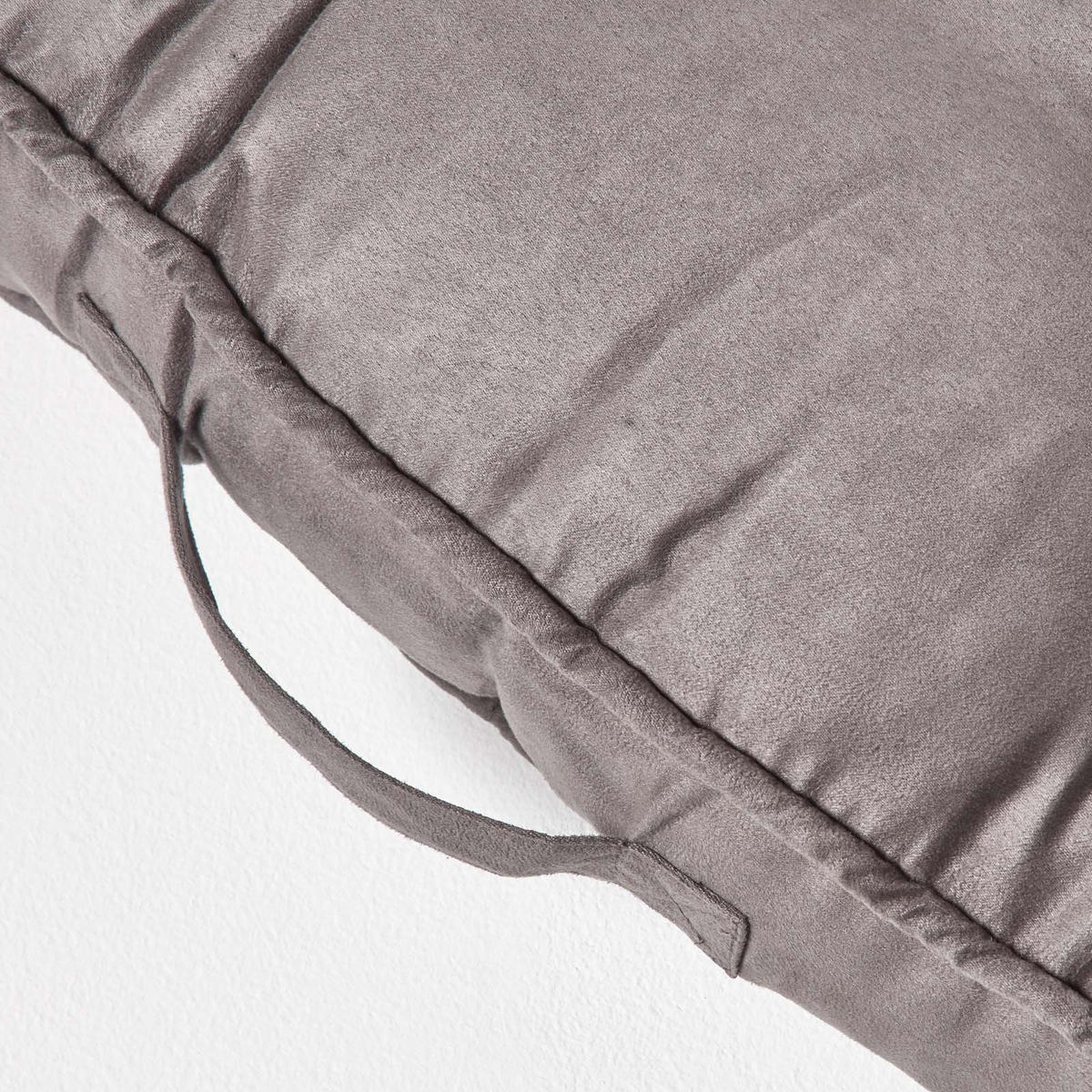 SITZAUFLAGE grau 100/48/10 cm – Sofa-Sitzkissen, Velours - Grau, Textil (48/100/10cm) - Homescapes