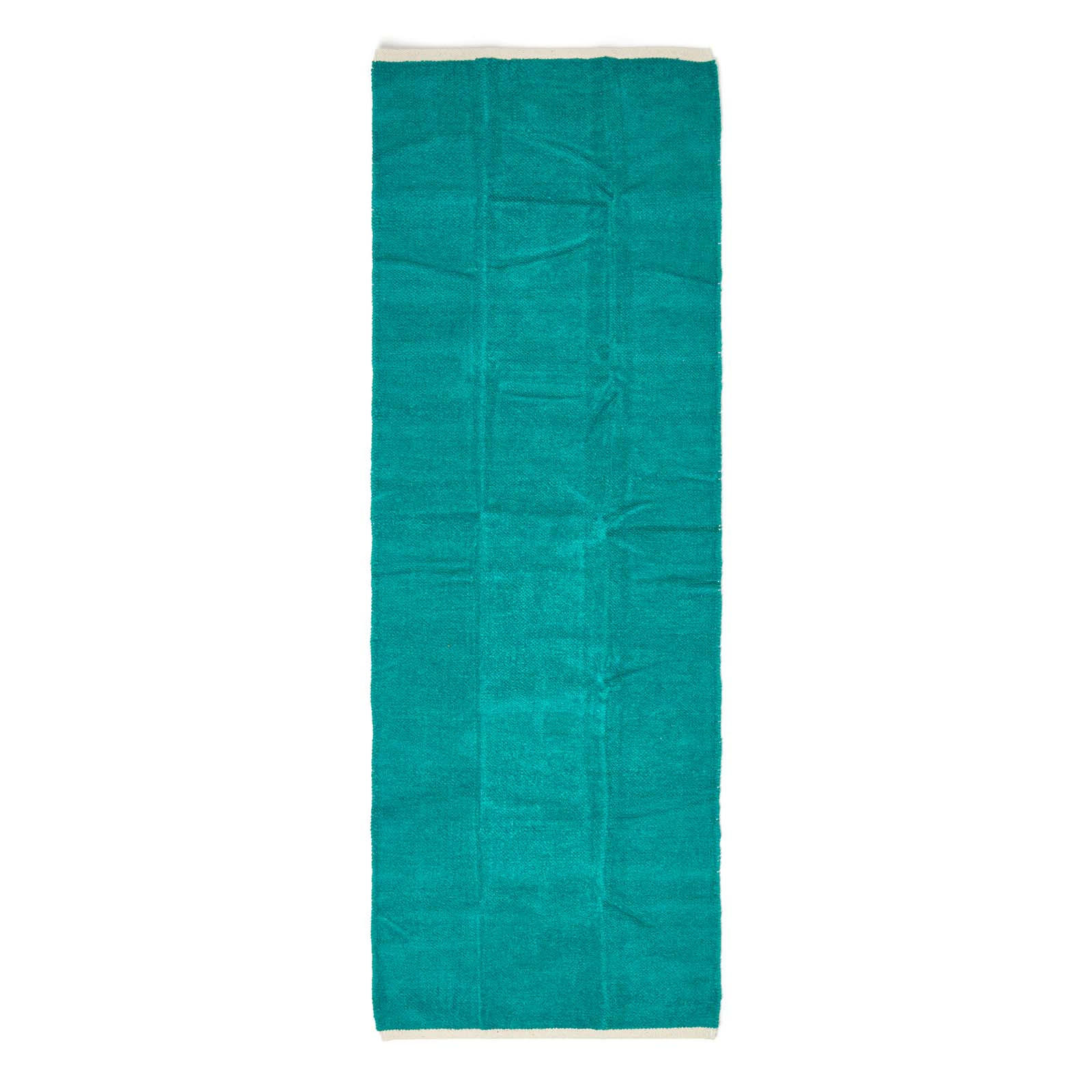 HANDWEBTEPPICH-LÄUFER Chenille 66/200 cm - Petrol, Textil (66/200cm) - Homescapes