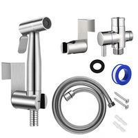WC-BIDET-AUFSATZ– Silber – Handspülung – G1/2 Kupferumsteller - Silberfarben, Metall (20/8/16.5cm)