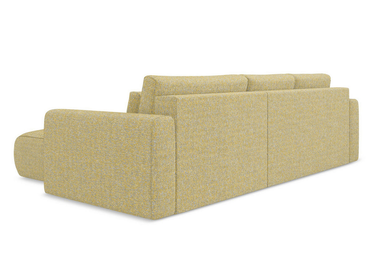 ECKSOFA mit Schlaffunktion Strukturstoff Stoff Gelb - Currygelb/Gelb, Kunststoff/Textil (278/149cm) - Makamii