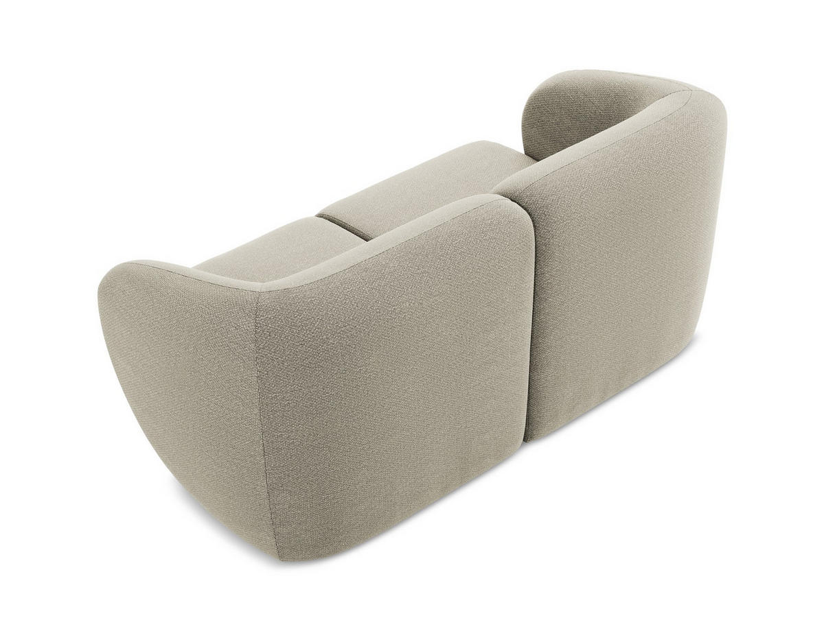 2-SITZER-SOFA Bouclé Stoff Grau - Taupe/Schwarz, Holzwerkstoff/Kunststoff (174/75/94cm) - Makamii