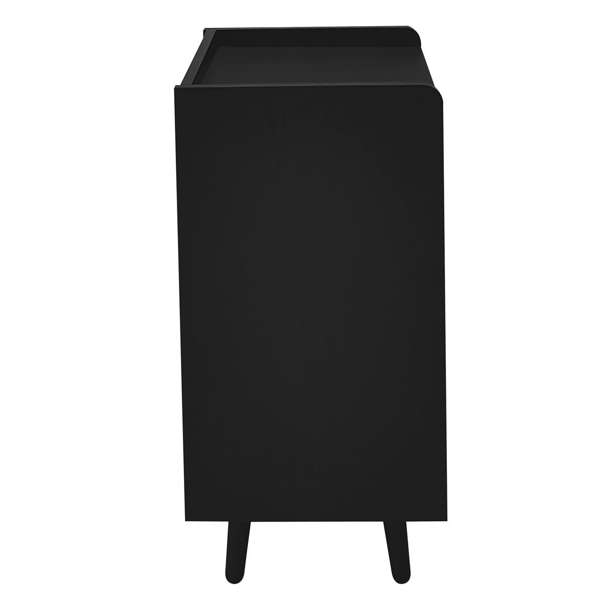SCHUHBANK 3 Türen Stauraum Metallgriffe Modern - Schwarz, Holzwerkstoff (100/68.5/34cm) - FLIEKS