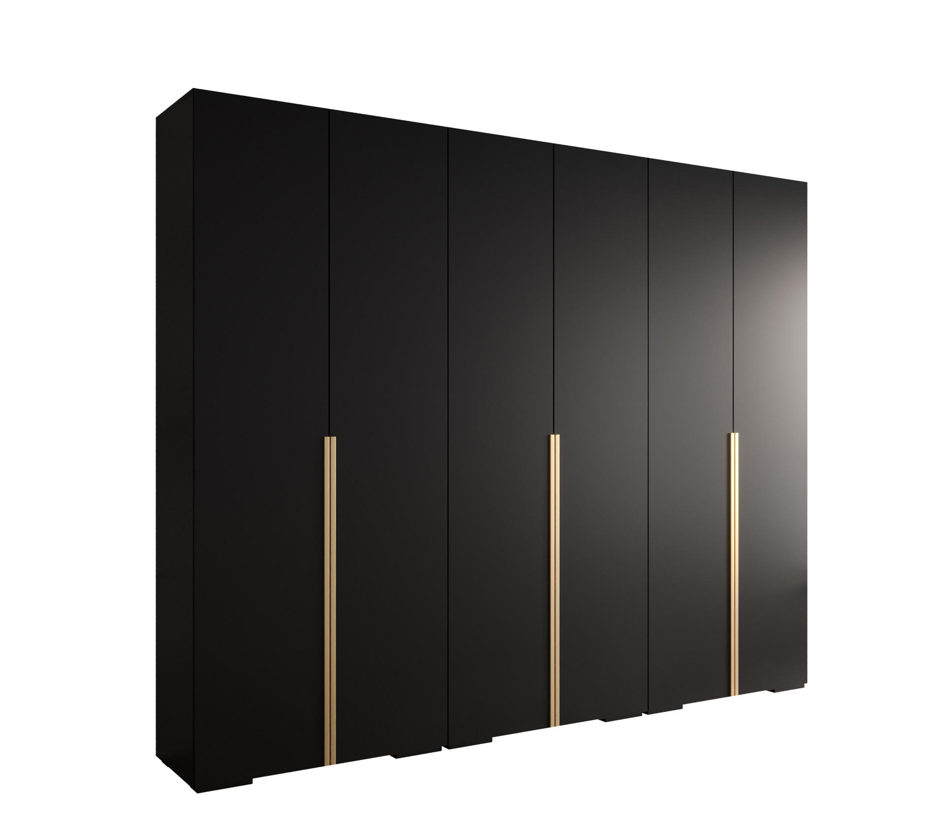 Möbel Kryspol Drehtürenschrank Schwarz, Gold 300x236.7x47 cm