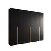 DREHTÜRENSCHRANK 236.7/300/47 6-türig - Goldfarben/Schwarz, Holz/Metall (300/236.7/47cm) - MÖBEL KRYSPOL