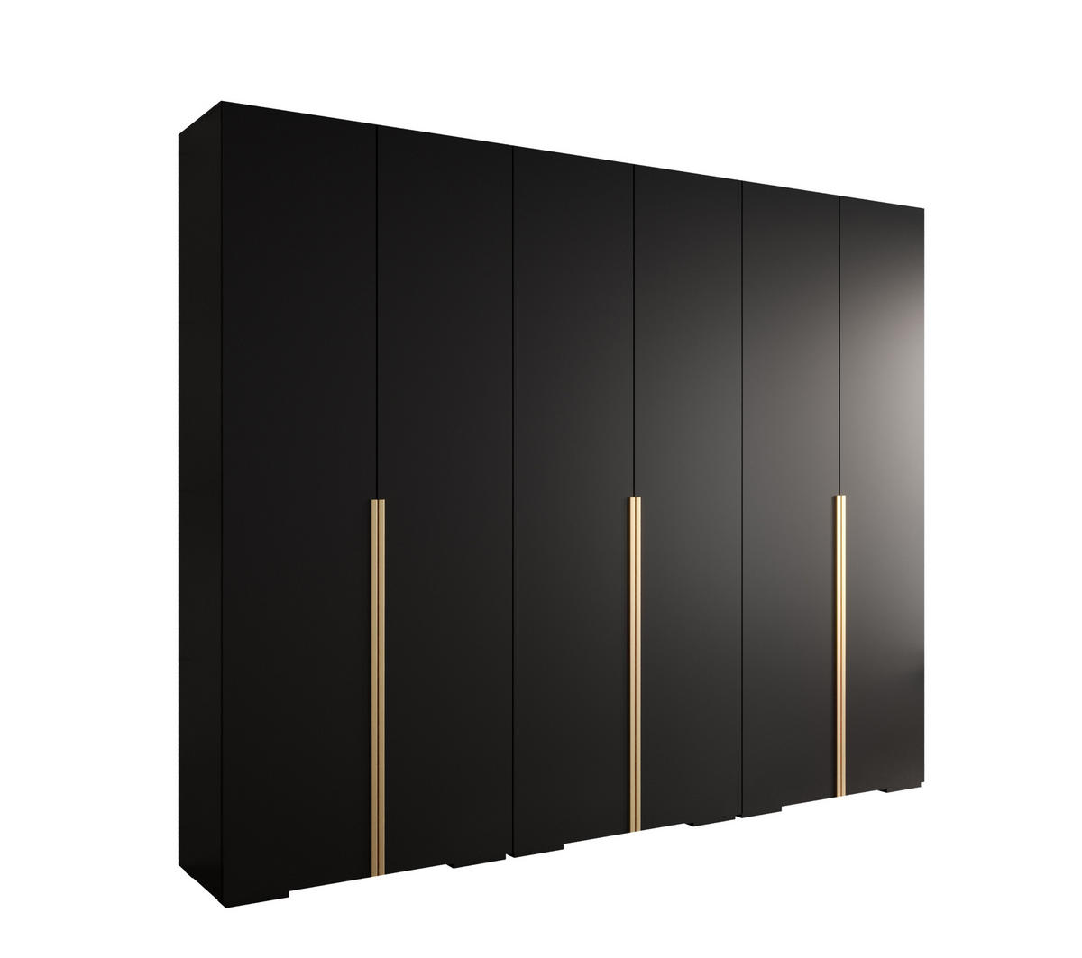 DREHTÜRENSCHRANK 236.7/300/47 6-türig - Goldfarben/Schwarz, Holz/Metall (300/236.7/47cm) - MÖBEL KRYSPOL