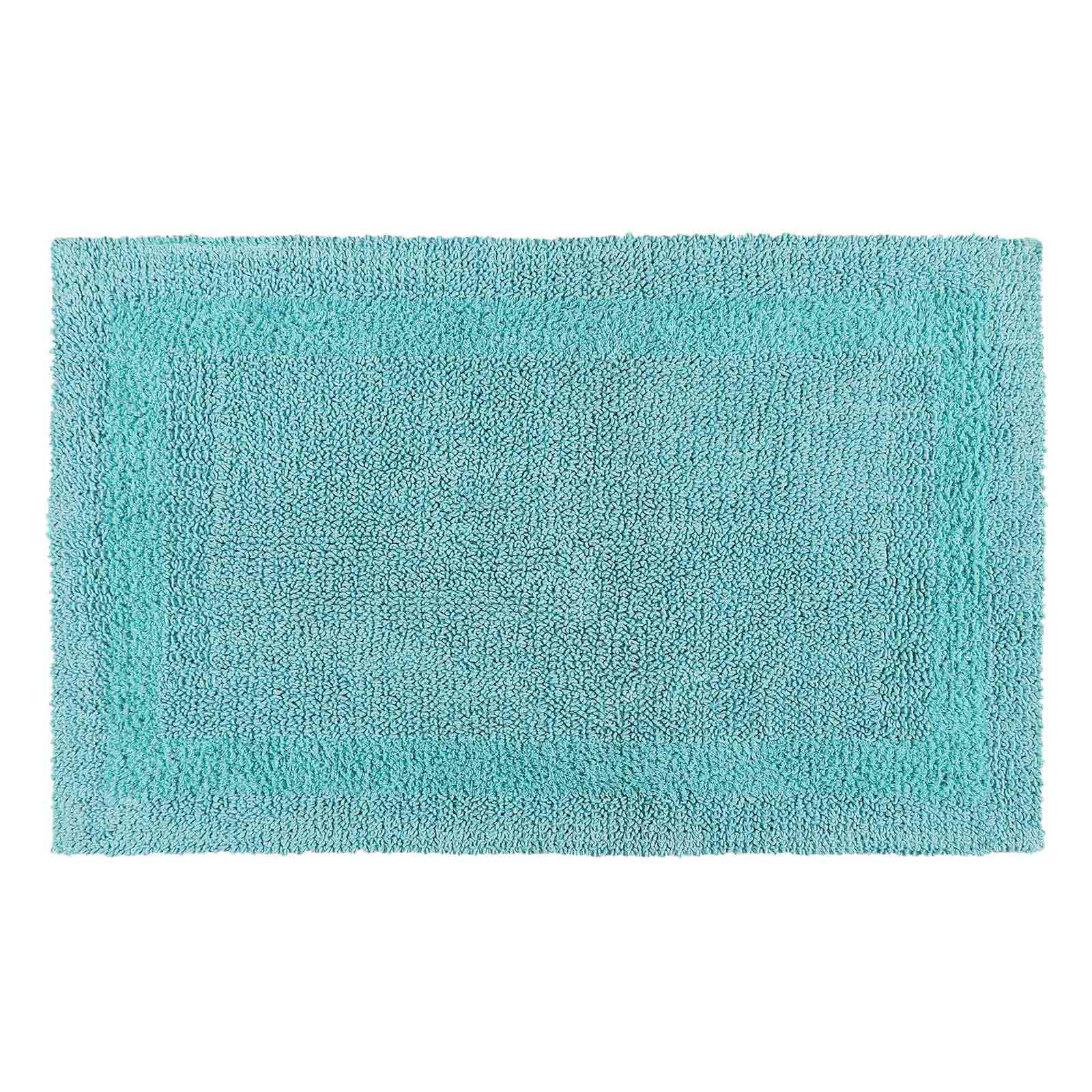 BADEMATTE 70/120 cm, 100% Baumwolle, wendbar - Hellblau, Textil (70/120cm) - Homescapes