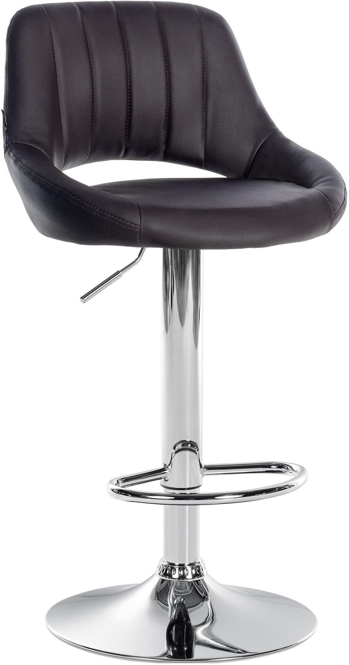 BARHOCKER Milos Kunstleder chrom braun - Chromfarben/Braun, Kunststoff/Metall (47/106/48cm) - TPFLiving