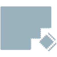 SPIELMATTE ab Null - 180/90/1 cm Puzzlematte mit Rand Blaugrau - Grau, Kunststoff (30/30cm) - Littletom