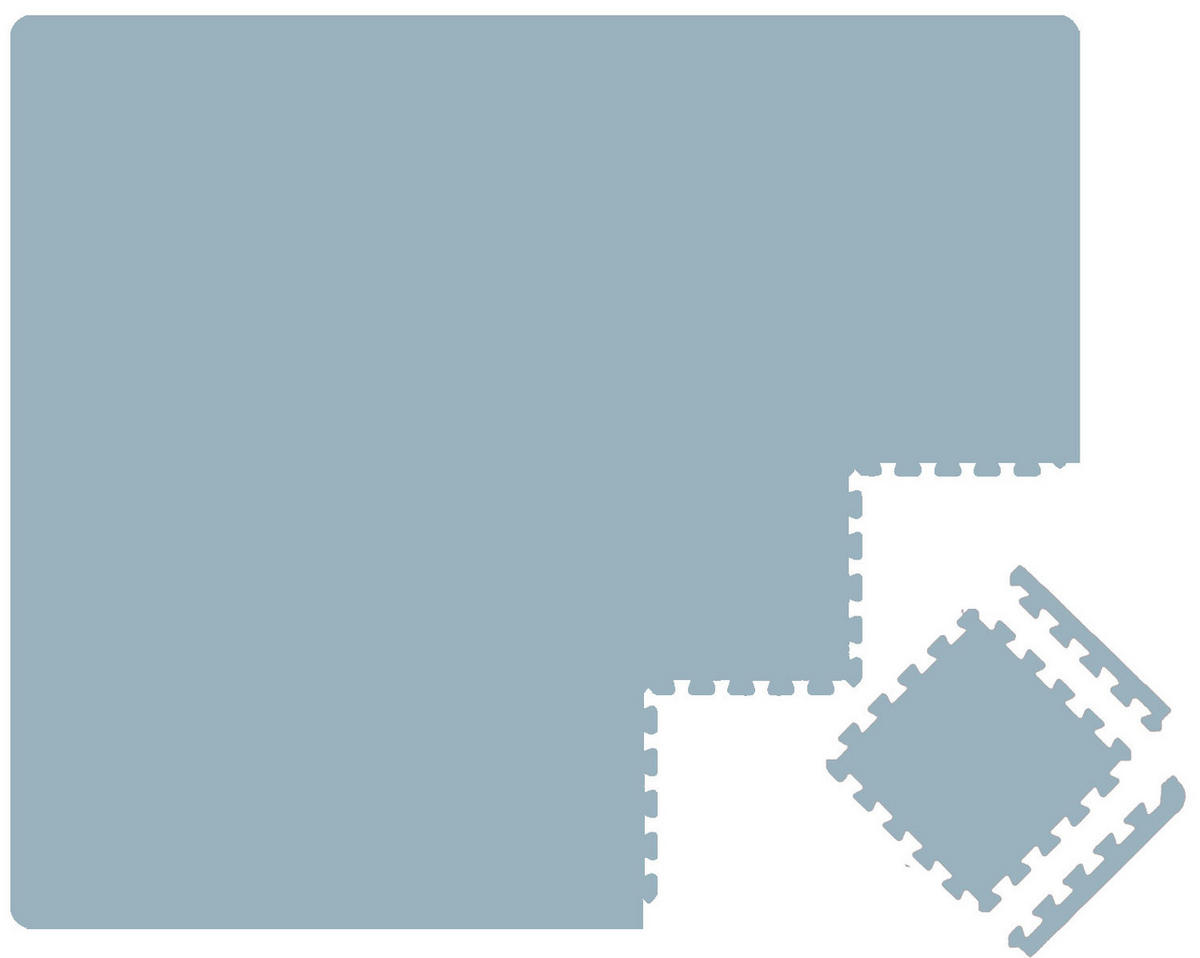 SPIELMATTE ab Null - 180/90/1 cm Puzzlematte mit Rand Blaugrau - Grau, Kunststoff (30/30cm) - Littletom