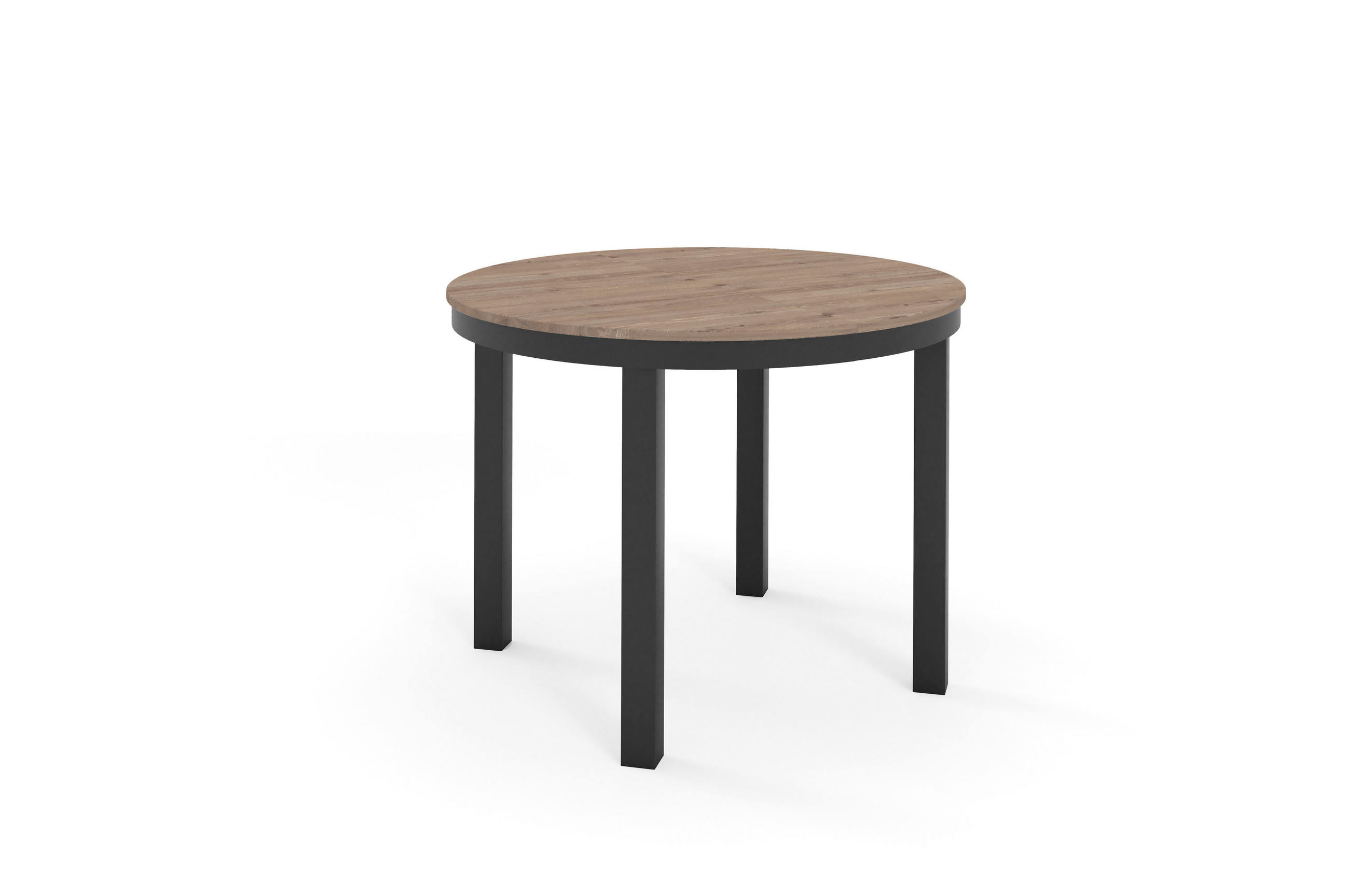 ESSTISCH BERNARDIN - Dunkelbraun/Schwarz, Holzwerkstoff/Metall (100/100/76cm) - Meblini