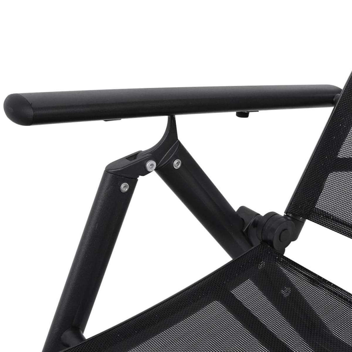 SONNENLIEGE Klappbar Aluminium Schwarz - Schwarz, Textil (63.5/96/178cm) - furnicato