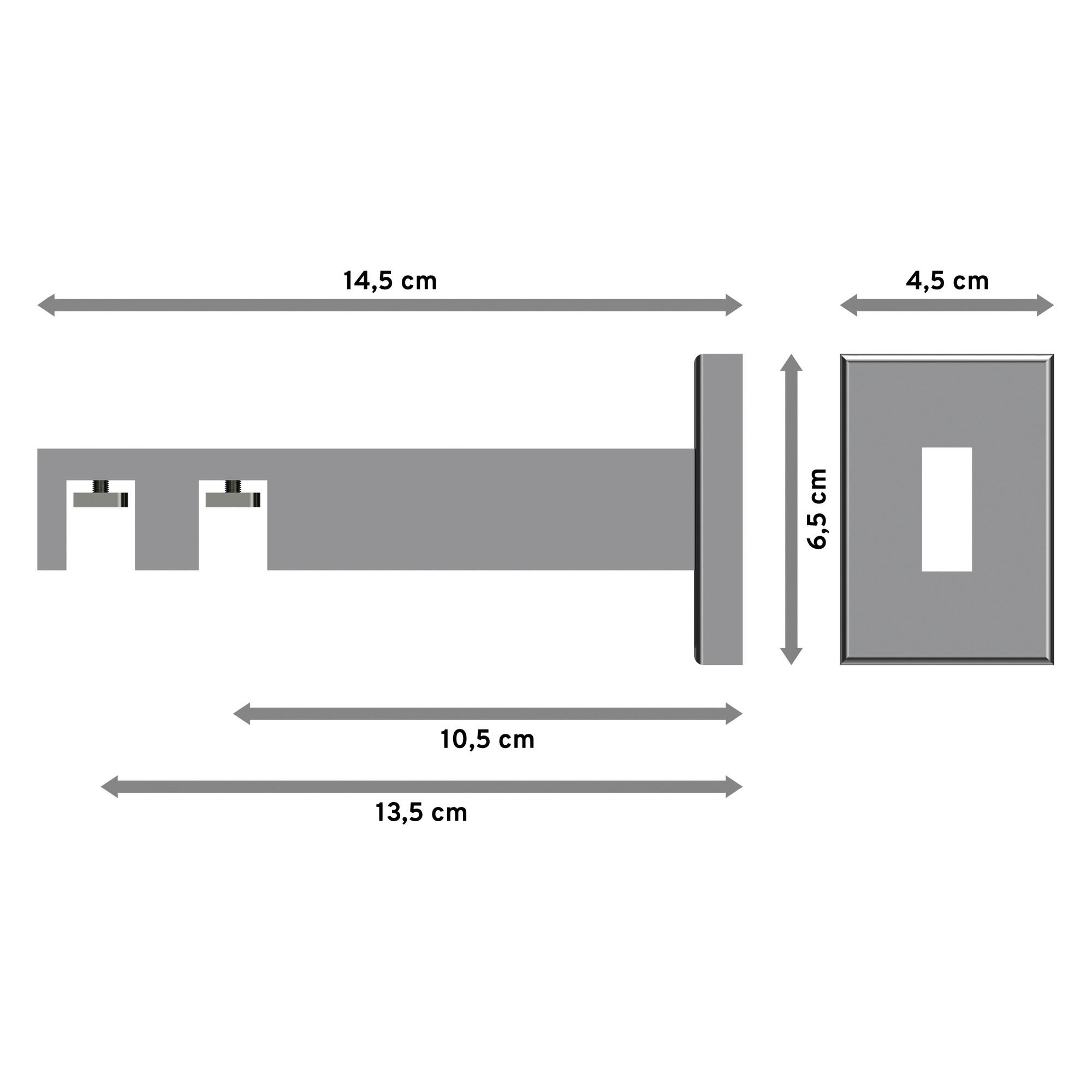 TRÄGER FÜR INNENLAUFSTANGEN 14x35 mm, Smartline 2-läufig lang, Chrom - Chromfarben, Metall (14.5/6.5/4.5cm) - INTERDECO