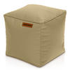 INDOOR HOCKER Cube eckig Kunstleder - Beige, Textil (40/40/40cm) - Green Bean