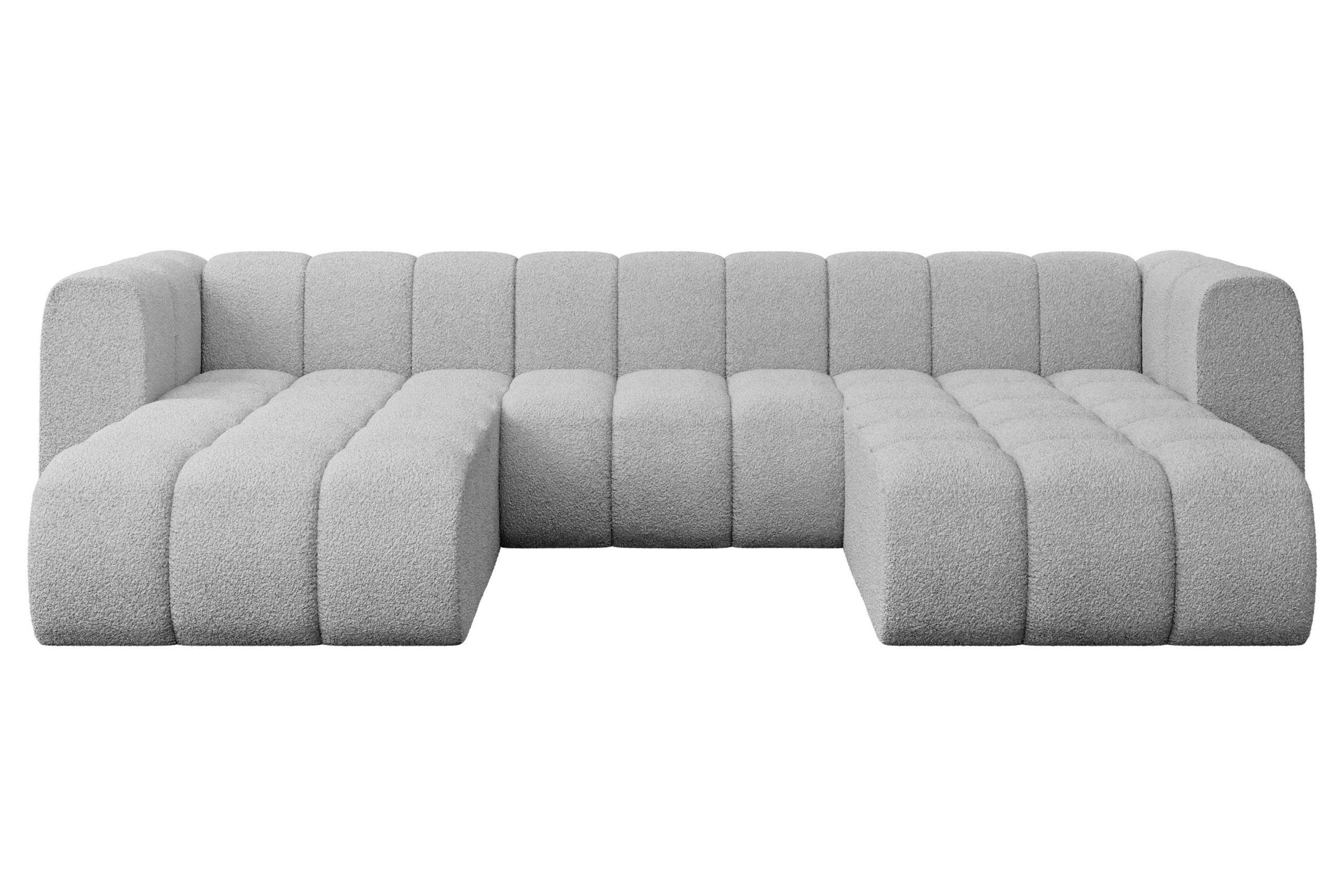 WOHNLANDSCHAFT modulares Sofa Joren-U1 - 319x177x70 cm Hellgrau - Hellgrau, Holzwerkstoff/Textil (319/70/177cm) - ALTDECOR