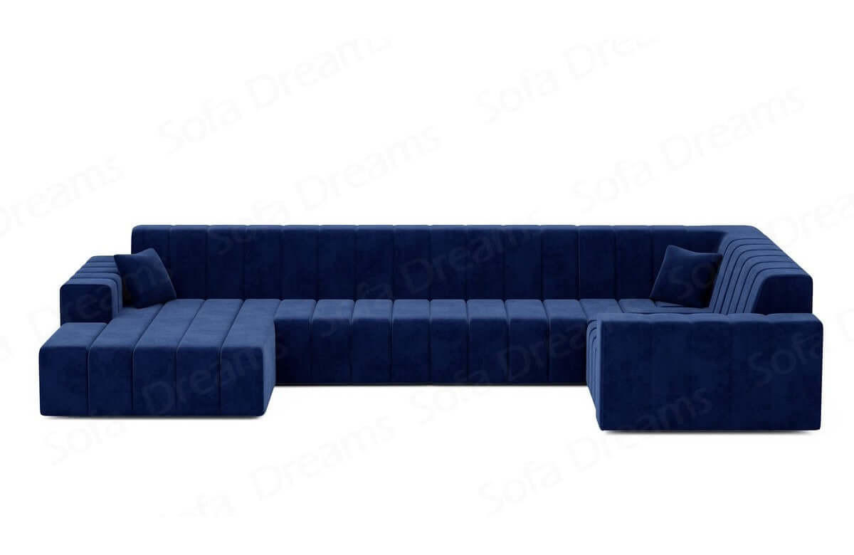 WOHNLANDSCHAFT Astra Dunkelblau Samtstoff - Dunkelblau, Kunststoff (326/73/186cm)