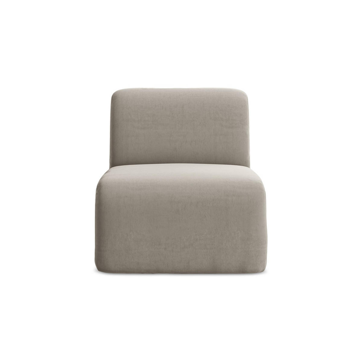 SOFAELEMENT Samt Stoff Grau - Taupe/Schwarz, Holzwerkstoff/Kunststoff (70/75/94cm) - LaMiaSofa