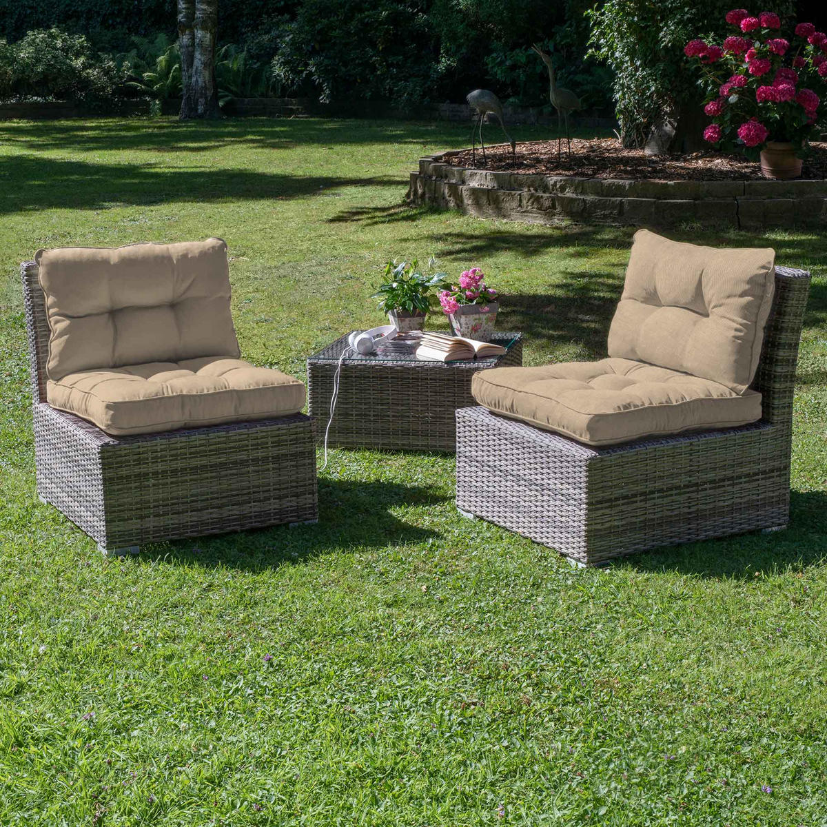 LOUNGEKISSEN Flair Outdoor Rücken 70/40/12cm Natur - Naturfarben, Textil (40/12/70cm) - Beautissu 