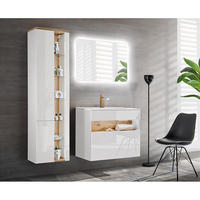 BADMÖBEL-SET 4-TLG. Bermuda-56 - Weiß, Holzwerkstoff (145/200/45cm) - Lomado