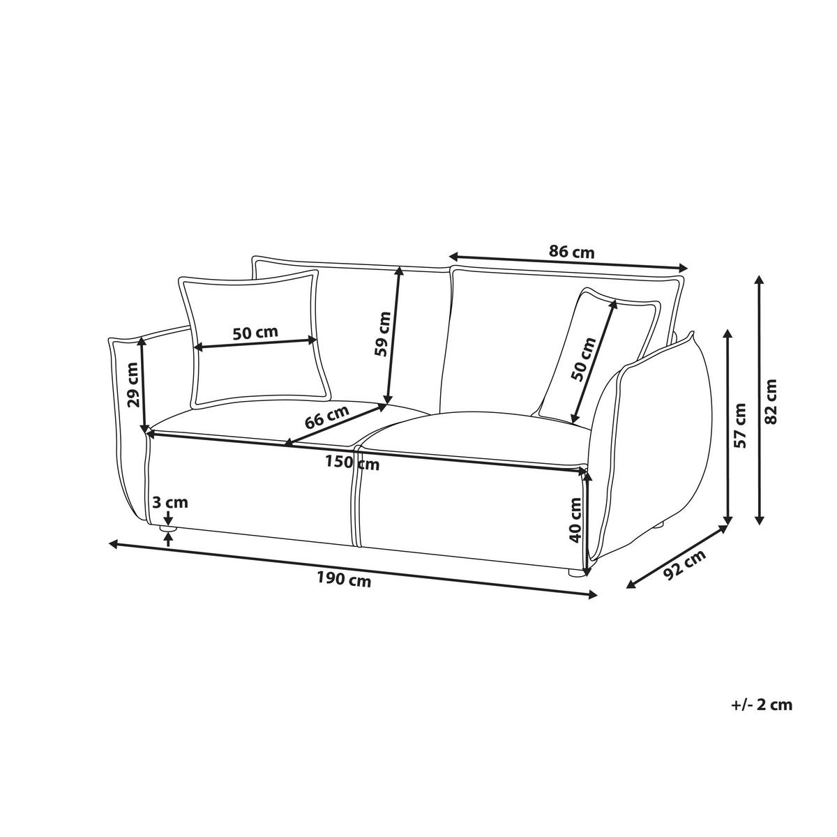 3-SITZER-SOFA Stoff Grün Kunes - Grün, Textil (190/82/92cm) - Beliani