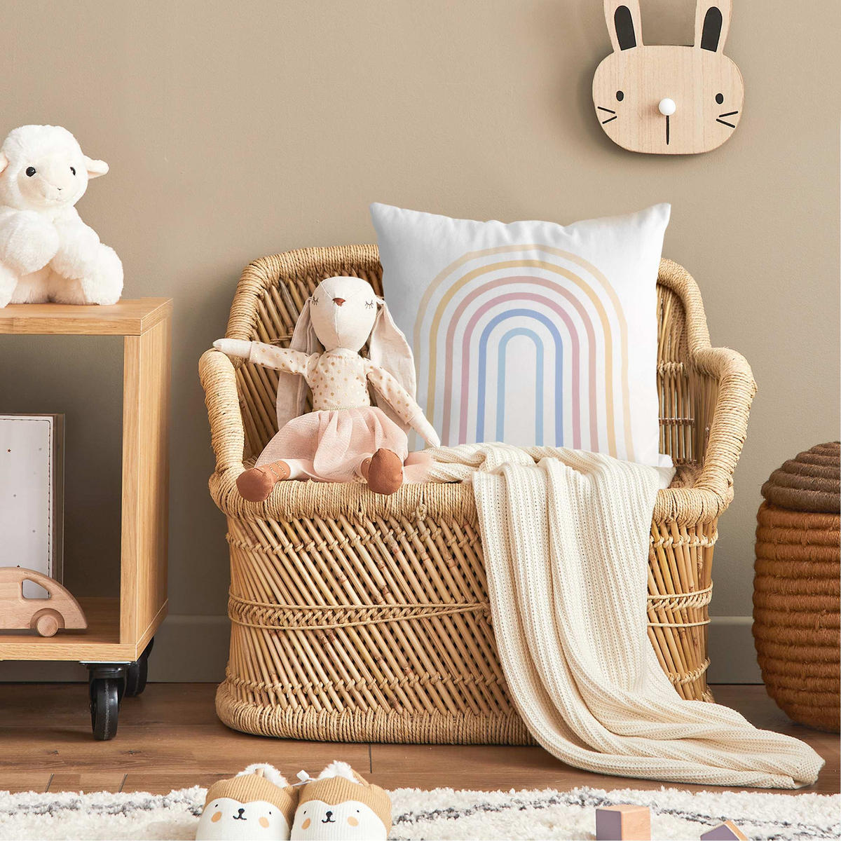 KISSENBEZUG Pastell Regenbogen 40/40 cm - Pastellblau, Textil (40/40cm) - Bilderwelten