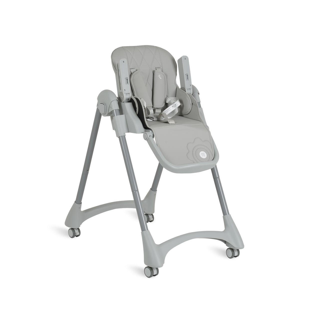 HOCHSTUHL Rico klappbar grau höhenverstellbar, Doppeltablett, Räder, Gurt - Grau, Metall (52/96/81cm) - Moni
