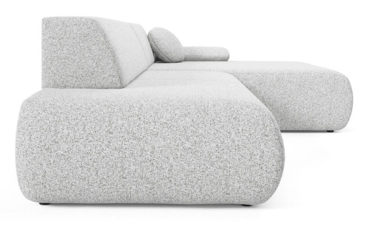 ECKSOFA Hellgrau PENTI Ausziehbar Mit Bettkasten Rechts - Hellgrau/Grau, Textil (173.5/286cm) - Sepro Meble