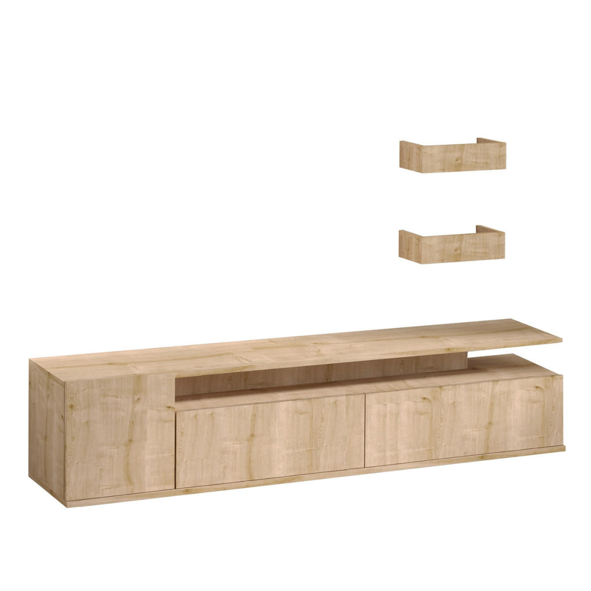 TV-SCHRANK eiche dekor - alika 180/35/45 cm - Eschefarben, Holzwerkstoff (35/45/40cm) - Calicosy