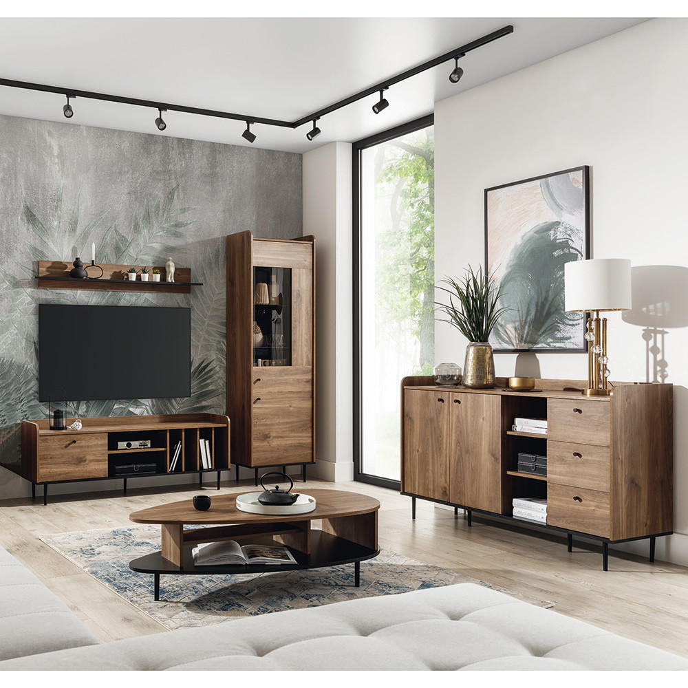 WOHNZIMMER-SET 5-TLG. Varedo-132 - Braun, Holzwerkstoff (614/200/62cm) - Lomado