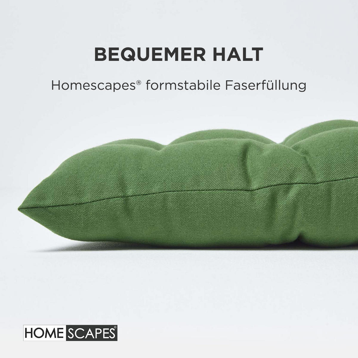 BANKAUFLAGE 3-Sitzer olivgrün 143/48/5 cm - Dunkelgrün, Textil (143/48/5cm) - Homescapes